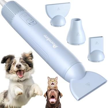 Imagem de buenkee Secador de pelos para cães para cuidados com animais de estimação, portátil, leve, para cães, gatos, 3 velocidades, 4 temperaturas, soprador portátil de alta velocidade, secador silencioso