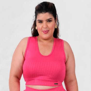 Imagem de Top Plus Size Moda Fitness Feminino Nadador Suplex 3D Treino-Feminino