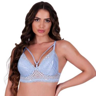 Imagem de Sutiã com Bojo de Tirinhas Renda Strappy Silvana - NAKA MODAS, P, Azul