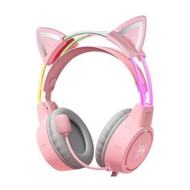 Imagem de Headset Gamer Profissional Onikuma X15 Pro Com Orelhas Rosa