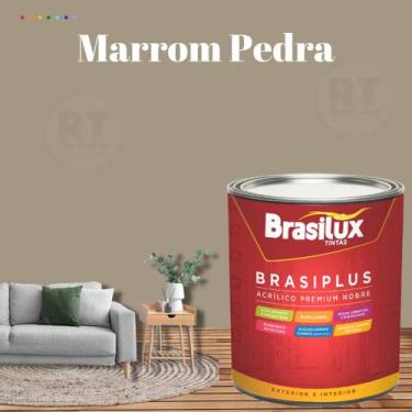Imagem de Tinta de Parede Semi Brilho Marrom 800ml Brasiplus Acrilica Lavável. -