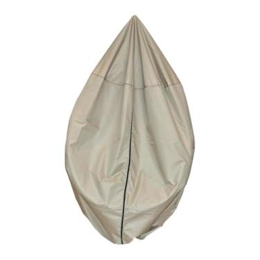 Imagem de Fenteer Capa para cadeira suspensa em formato de ovo, capa para cadeira de balanço em formato de ovo, cordão para jardim, resistente às intempéries, proteção, Diâmetro Dourado 121 Cm