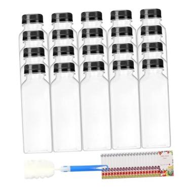 Imagem de Fenteer 20 garrafas de vazias, garrafas de água transparentes a granel, jarras quadradas multiuso para bebidas caseiras, piqueniques de trabalho em bar, 350ml