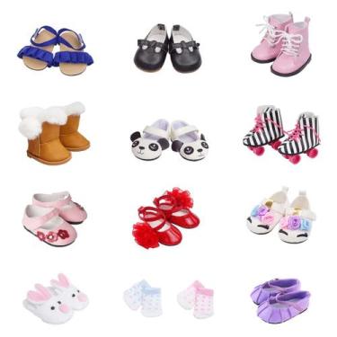 Imagem de Conjunto de sapatos e meias para bonecas Etistta para bonecas american