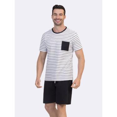 Imagem de Pijama Manga Curta Masculino - Veggi, Branco, G, Masculino
