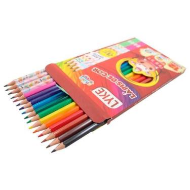 Imagem de Kit Escolar Lápis De Cor 12 Cores Em Resina Plástica Com 4 Lápis Grafi