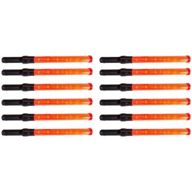 Imagem de Bastao Sinalizador Kit 12 Unidades Fluorescente Transito Estacionament