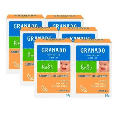 Imagem de kit 6 Sabonete Granado Bebe Camomila Glicerina em Barra 90g