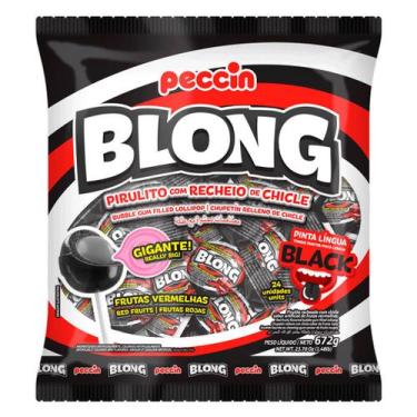 Imagem de Pirulito Blong Black Frutas Vermelhas Pinta Língua - 672g