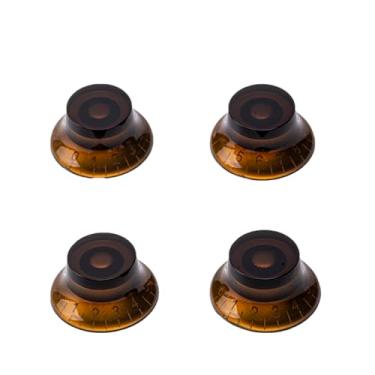 Imagem de DIAO79NI Puxadores de cartola tamanho métrico 18 estrias para guitarra elétrica Epiphone Les Paul SG, marrom/branco (conjunto de 4)