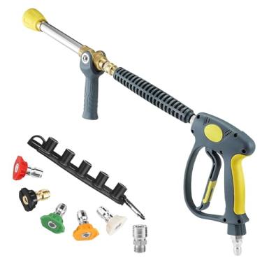 Imagem de JOEJET Pistola de lavadora de alta pressão com bocal de longo alcance, pistola giratória de lavadora de pressão ajustável, varinha de extensão de lavadora elétrica de 30 polegadas com ponta de
