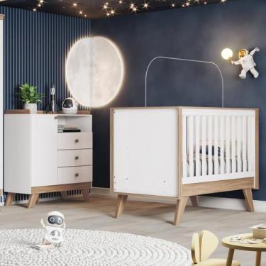 Imagem de Quarto de Bebê Berço Cômoda Retro Confete - Henn