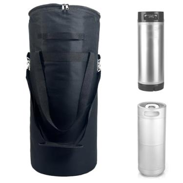 Imagem de Bolsa térmica de barril, refrigerador de fermentação caseira com isolamento de 5 galões, barril de cerveja à prova d'água, Corny Brew (68,5 cm A x 33 D, alça de ombro com 2 alças)