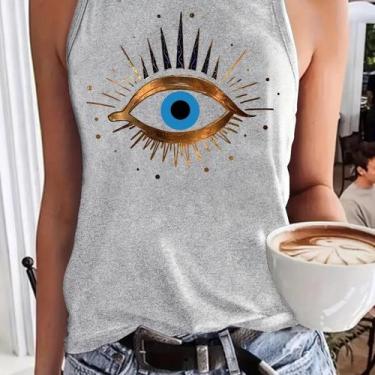 Imagem de Regata Feminina Soltinha com Estampa de Olho - Ideal para o Verão, BR-