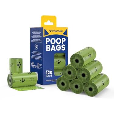 Imagem de Cata Caca Saquinhos Higiênicos,Rolos de saco de cocô de cachorro retrátil para saco de cocô, à prova de vazamento e sacos de resíduos de lavanda extragrossos, 70% reciclado GRS (verde, 8 Rolos)