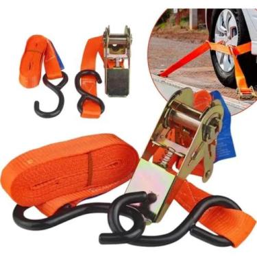 Imagem de Kit Catraca E Cinta Amarração Gancho J Cor Laranja - StarTools