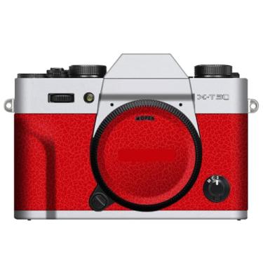 Imagem de X-T30 X-T30II Película protetora de vinil antirarranhões para câmera FujiFilm X-T30 Mark II XT30II (transparente + couro vermelho)