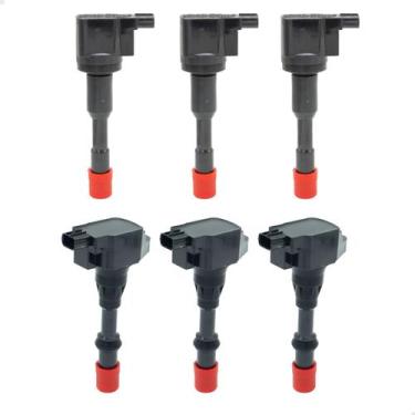 Imagem de Jogo 6 Bobinas de Ignição 3 Dianteiras e 3 Traseiras Honda Fit 1.4 8V 