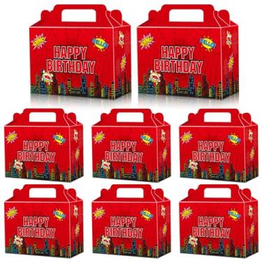 Imagem de Noekanfy 20 caixas de lembrancinhas de teia de aranha, caixas de presente para preparar lanches de doces para festa temática de aniversário de aranha, crianças, meninos, aniversário, chá de bebê