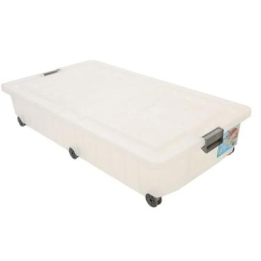 Imagem de Caixa Organizadora Transparente 45 Litros C/Rodinhas e Trava - São Ber