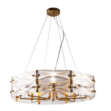 Imagem de PENDENTE ARIA TRANSPARENTE/DOURADO 8XE14 VELA MAX 10W
