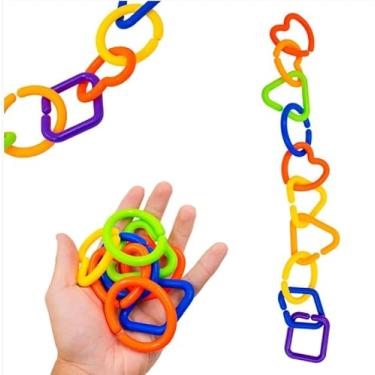 Imagem de Brinquedo De Montar Interativo Plastico Argolas 45 Peças Infantil Coloridos Encaixar Certificação INMETRO