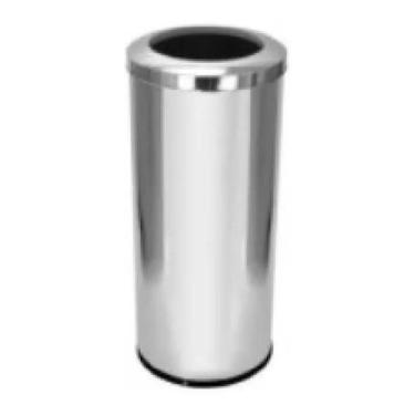Imagem de Lixeira inox 12 litros com tampa aro para escritórios 24x30 - ONIXLIMP