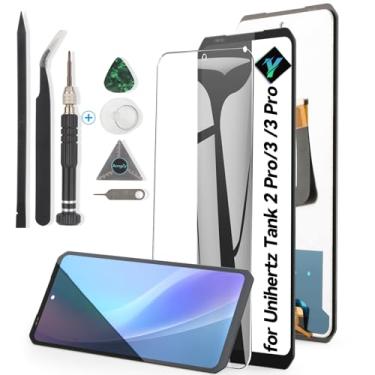 Imagem de YWLRONG Substituição de tela para Unihertz Tank 2 Pro/3/3 Pro para Unihertz Tank 2 Pro/3/3 Pro LCD Display Touch Screen Digitalizador Substituição com ferramentas (preto)