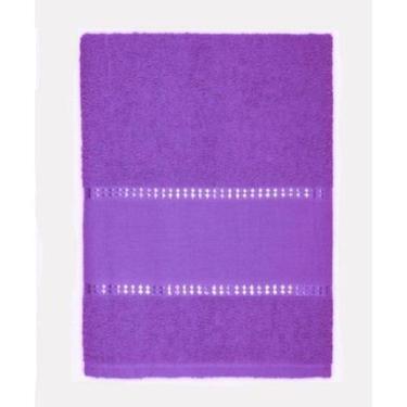 Imagem de 1 Toalha De Banho Barra Para Bordar Ponto Cruz 65X130 Roxo
