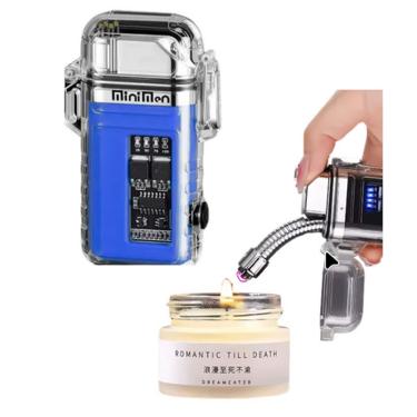 Imagem de Isqueiro elétrico recarregável portátil com lanterna e resistene a água