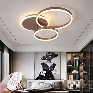 Imagem de Luminária de teto LED de 54 W, moderna, regulável com controle remoto, 3000 K - 6000 K, lustre redondo de alumínio para corredor, varanda, quarto infantil, sala de estar, quarto, iluminação