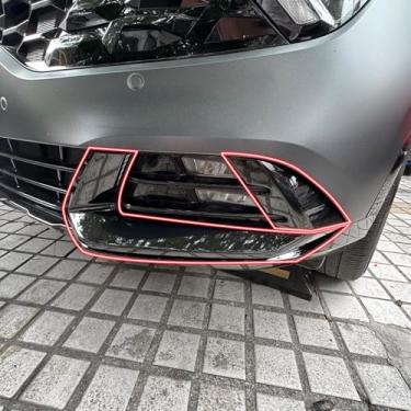 Imagem de YOUTOOCAR Guarnição da tampa da lâmpada de neblina dianteira do carro compatível com acessórios Kia Sportage (preto brilhante)