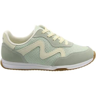 Imagem de Tênis Casual Mississipi Retro Listra Leve Feminino, 37, Verde claro