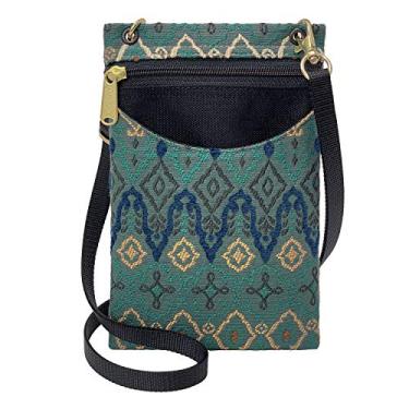 Imagem de Bolsa feminina Danny K Tapeçaria transversal para celular ou passaporte, feita à mão nos EUA, Monrovia, Small