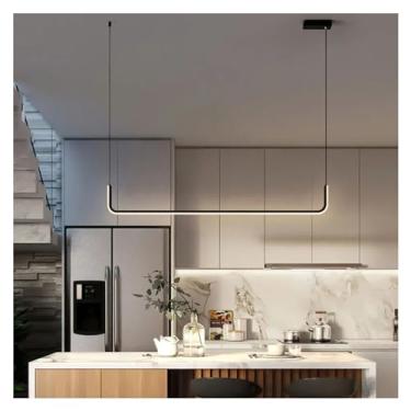 Imagem de Lustre de teto LED moderno, regulável, mesa, sala de jantar, cozinha, minimalista, luminárias pendentes, decoração para casa, lustres, luminárias, lustre, luminária