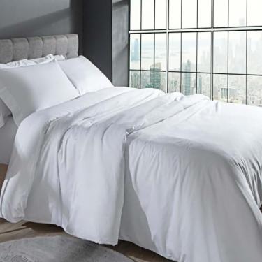 Imagem de Capa de Edredom Kacyumara Satinée 300 fios - 100% Algodão Egí­pcio - Solteiro - Branco 0001