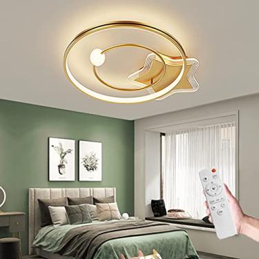 Imagem de Luminária de teto LED para quarto infantil, luminária de teto moderna para quarto, luzes decorativas, luminária suspensa regulável com controle remoto, sala de estar, sala de jantar, escritó