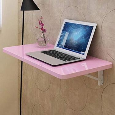Imagem de LXB Mesa de computador para uso doméstico montada na parede - mesa dobrável para computador para estudantes, mesa de jantar de madeira maciça, tamanho opcional, loja de chá/80 × 40 cm