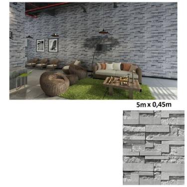 Imagem de Papel Adesivo Decorativo Gesso Abstrato 3D Geométrico 5m - Fwb