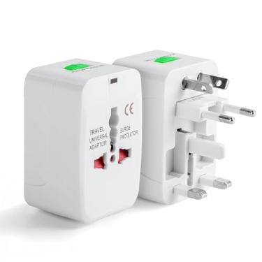 Imagem de Kit 2 Adaptadores Tomada Universal Bivolt Internacional com Proteção e Luz Indicadora – 150 Países