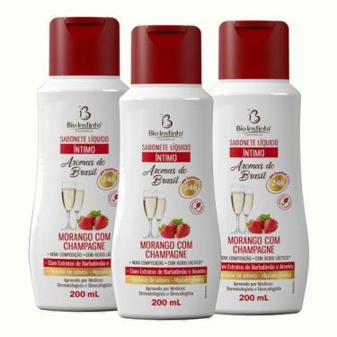 Imagem de KIT 3 UNDs Sabonete Íntimo Líquido Morango com Champagne Bio Instinto 