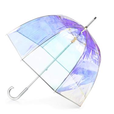 Imagem de totes Guarda-chuva com bolha transparente exclusiva, Iridescente, One Size, Guarda-chuva transparente com bolhas da Totes