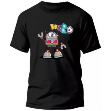Imagem de Camisa Infantil Camiseta Robô Juvenil Algodão Desenho Roupa - loja din