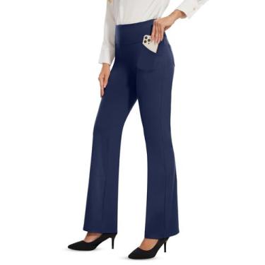 Imagem de Calças Desol High Waisted Flare azul marinho com 4 bolsos