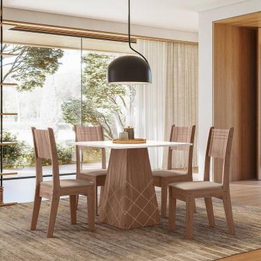 Imagem de Conjunto Sala de jantar Liza 0,90 com 04 Cadeiras Amend 74B