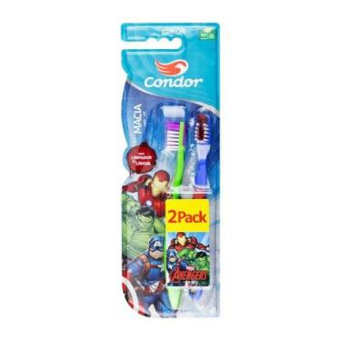 Imagem de Escova Condor Infantil Avengers - Embalagem com 2 Unidades