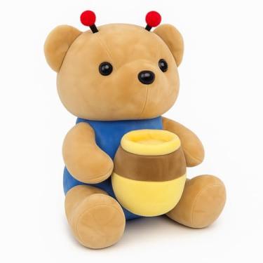 Imagem de Urso de Pelúcia Abelha com Mel 40cm Antialérgico com Zíper (AZUL)