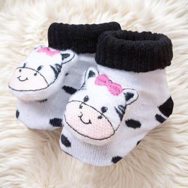 Imagem de Par De Pantufas Bebê - Tema Vaquinha, Ideal Para Mesversário - Era Uma