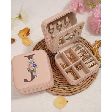 Imagem de Organizador de joias de viagem com espelho | Caixa de joias portátil pequena | Presentes de aniversário e Natal para mulheres | Suporte de armazenamento de joias para anel e organizador de colar