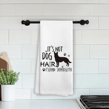 Imagem de Toalhas de cozinha engraçadas de pastor alemão, presentes para donos de amantes de pastor alemão, não é cabelo de cães, prato de cachorro engraçado, toalhas de chá de mão para cozinha, banheiro